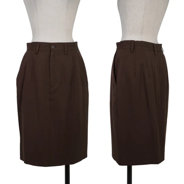 WORKSHOP Wool Gaba A-Line Skirt Brown S-M K-175387_001
