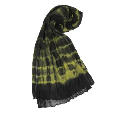 Plantation Silk Print Crinkle Pleated Sheer Stole