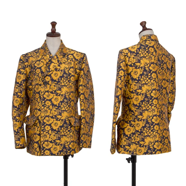 Y's Floral Jacquard Jacket Yellow,Navy S-M K-175397_001