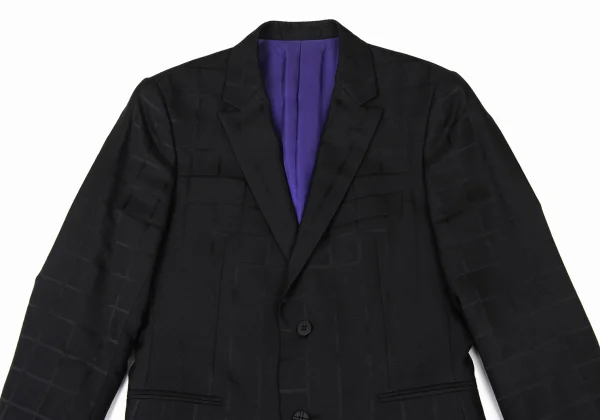 ISSEY MIYAKE MEN Silk Blended Check Jacket K-175398_002