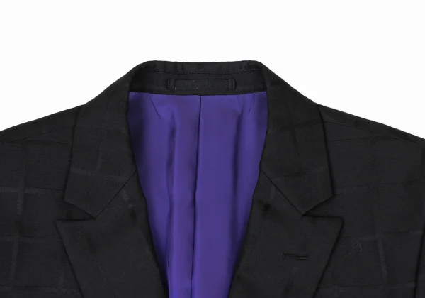 ISSEY MIYAKE MEN Silk Blended Check Jacket K-175398_003