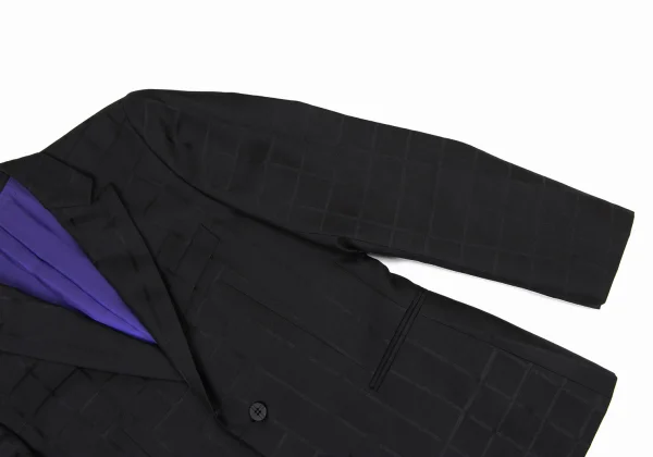 ISSEY MIYAKE MEN Silk Blended Check Jacket K-175398_007