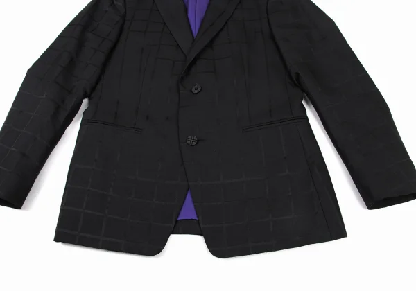ISSEY MIYAKE MEN Silk Blended Check Jacket K-175398_010