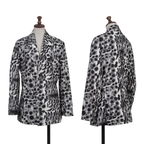 ISSEY MIYAKE Poly Stretch Graphic Jacket Black,White L K-175401_001