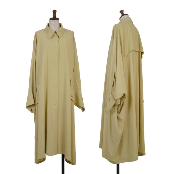 ISSEY MIYAKE Nylon Squid Coat Beige M K-175405_001