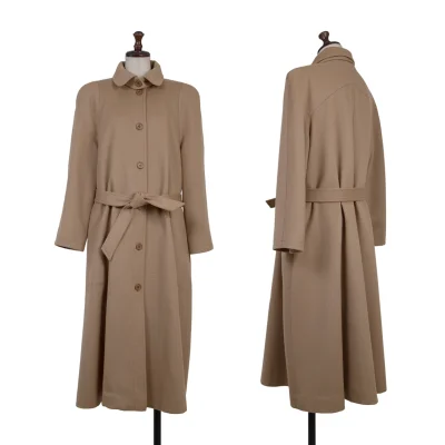 Thierry Mugler Wool Belted Balmacaan Coat 