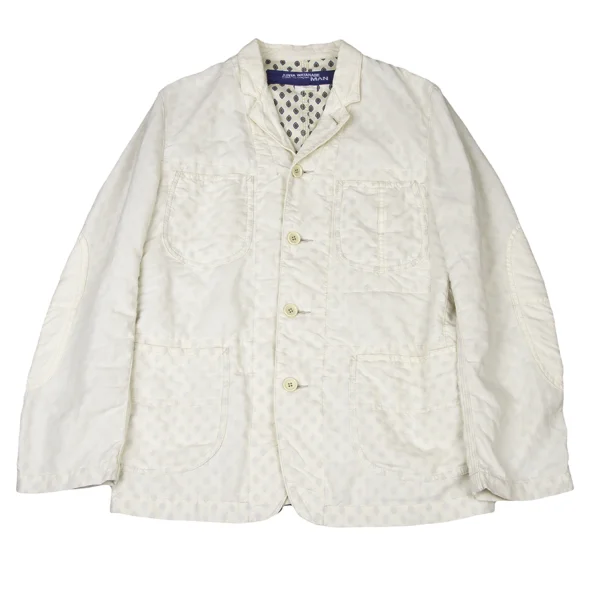JUNYA WATANABE MAN COMME des GARCONS Patterned Lining Patch Pockets Linen Jacket Ivory S K-175408_001
