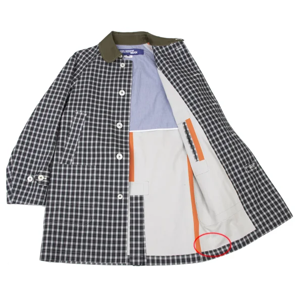 JUNYA WATANABE MAN COMME des GARCONS Checked Round Collar Long Jacket K-175409_012