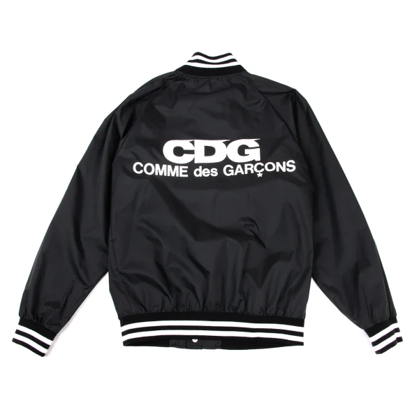 GOOD DESIGN SHOP COMME des GARCONS Back Logo Print Nylon Varsity Jacket  Black S K-175410_001
