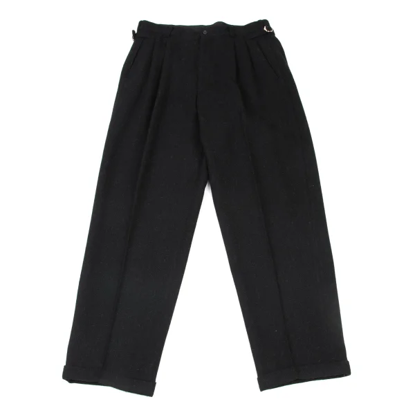 COMME des GARCONS HOMME Brushed Wool Blend Two Tuck Pants Black L K-175411_001