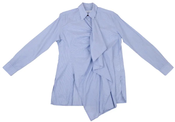 Y's Gather Frill Stripe Cotton Shirt K-175412_002