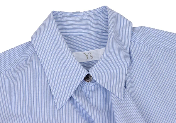 Y's Gather Frill Stripe Cotton Shirt K-175412_004