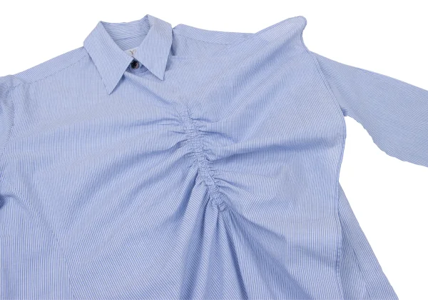 Y's Gather Frill Stripe Cotton Shirt K-175412_006