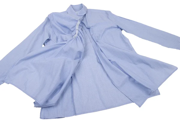 Y's Gather Frill Stripe Cotton Shirt K-175412_012