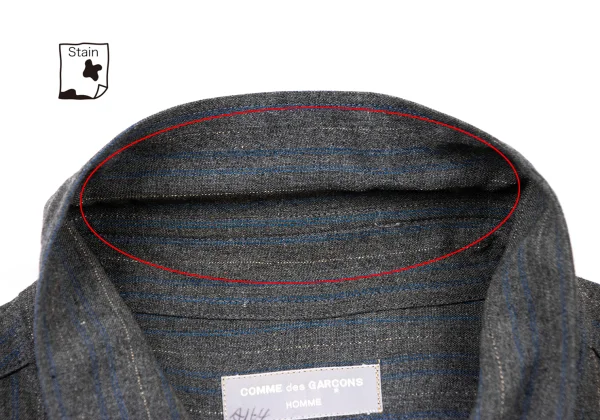 COMME des GARCONS HOMME Stripe Double Pocket Rayon Shirt K-175414_004