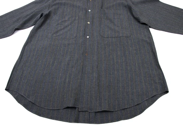 COMME des GARCONS HOMME Stripe Double Pocket Rayon Shirt K-175414_011