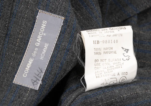 COMME des GARCONS HOMME Stripe Double Pocket Rayon Shirt K-175414_015