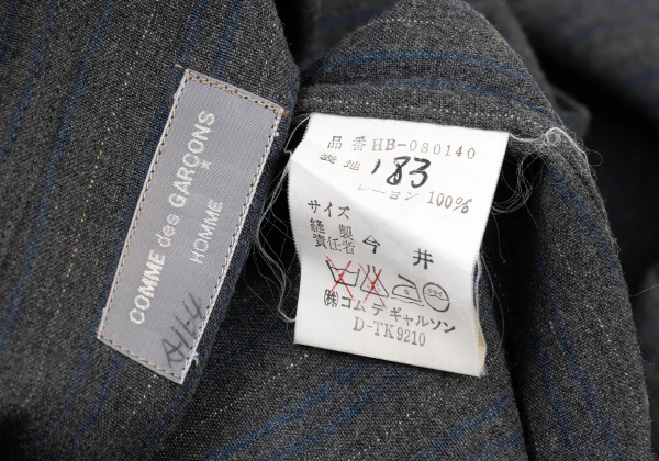COMME des GARCONS HOMME Stripe Double Pocket Rayon Shirt K-175414_016