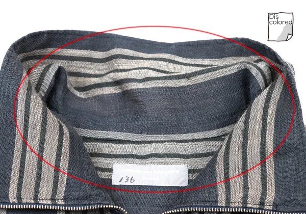 COMME des GARCONS HOMME Linen Half-Zip Striped Shirt K-175415_005