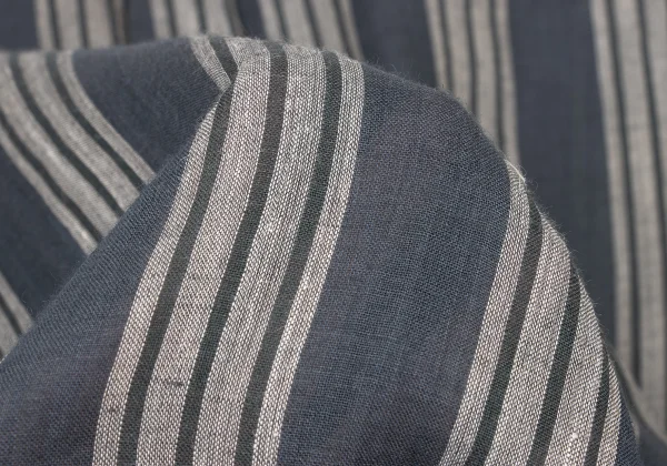 COMME des GARCONS HOMME Linen Half-Zip Striped Shirt K-175415_012