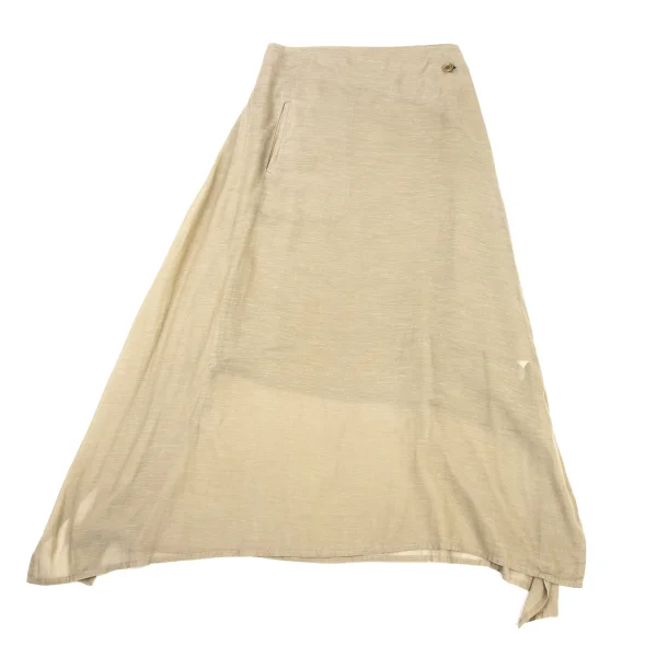 Y's Cupra Blend Wrap-Like Design Skirt K-175419_002
