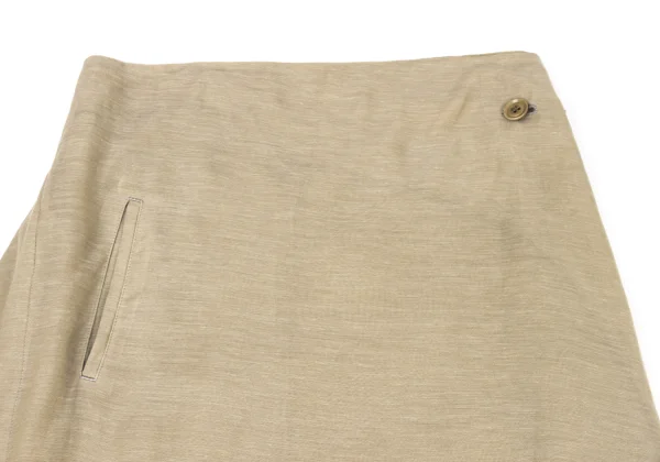 Y's Cupra Blend Wrap-Like Design Skirt K-175419_003