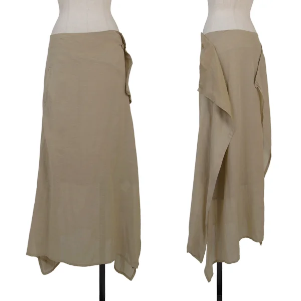 Y's Cupra Blend Half-Wrap Design Jacket & Skirt K-175420_010