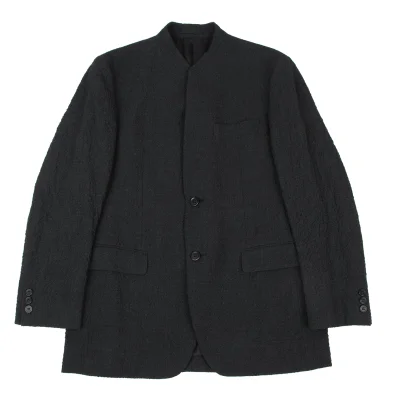 ISSEY MIYAKE MEN Wool Wrinkled Stand-Collar Jacket