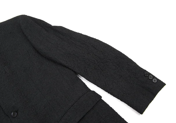 ISSEY MIYAKE MEN Wool Wrinkled Stand-Collar Jacket K-175422_005