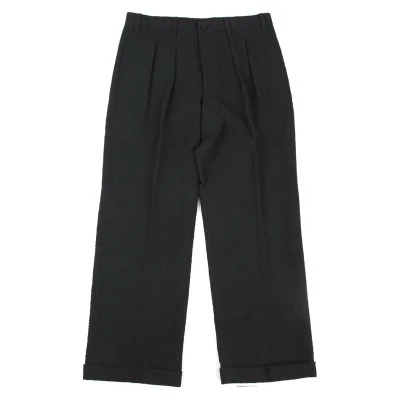 ISSEY MIYAKE MEN Wool Wrinkled Tuck Double Pants
