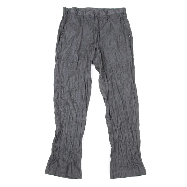 ISSEY MIYAKE MEN Wrinkle Poly Cotton Pants Grey 3 K-175426_001