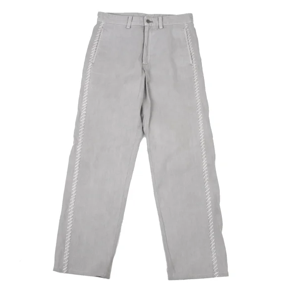 ISSEY MIYAKE MEN Cotton Side Stitch Switching Design Pants Grey 1 K-175432_001