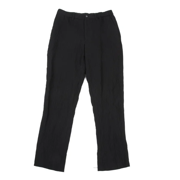 ISSEY MIYAKE MEN Wool Blend Crinkle Pleat Tapered Pants Black 1 K-175434_001