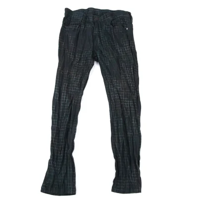 ISSEY MIYAKE MEN Cotton Poly Crinkle Fabric Colorful Graph Check Pants