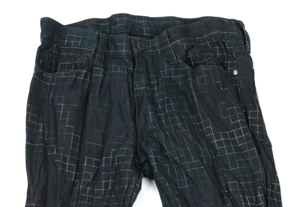 ISSEY MIYAKE MEN Cotton Poly Crinkle Fabric Colorful Graph Check Pants K-175435_002