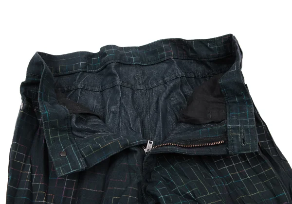 ISSEY MIYAKE MEN Cotton Poly Crinkle Fabric Colorful Graph Check Pants K-175435_004