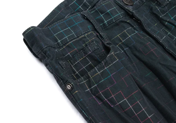ISSEY MIYAKE MEN Cotton Poly Crinkle Fabric Colorful Graph Check Pants K-175435_005