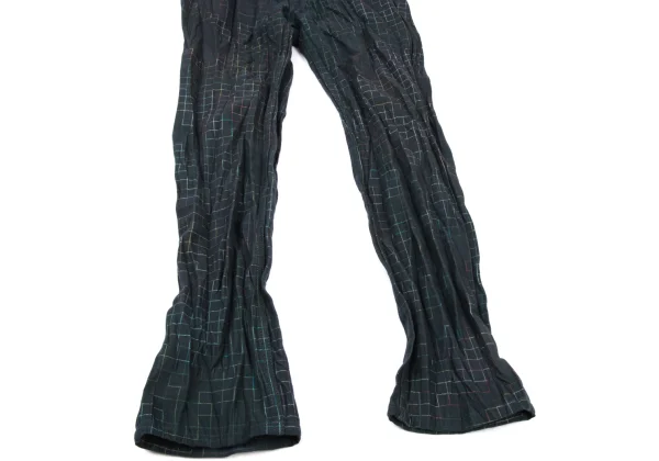 ISSEY MIYAKE MEN Cotton Poly Crinkle Fabric Colorful Graph Check Pants K-175435_007