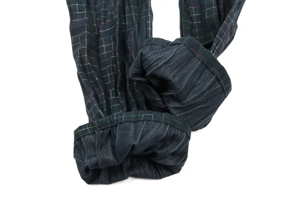 ISSEY MIYAKE MEN Cotton Poly Crinkle Fabric Colorful Graph Check Pants K-175435_008