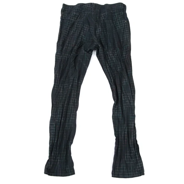 ISSEY MIYAKE MEN Cotton Poly Crinkle Fabric Colorful Graph Check Pants K-175435_009