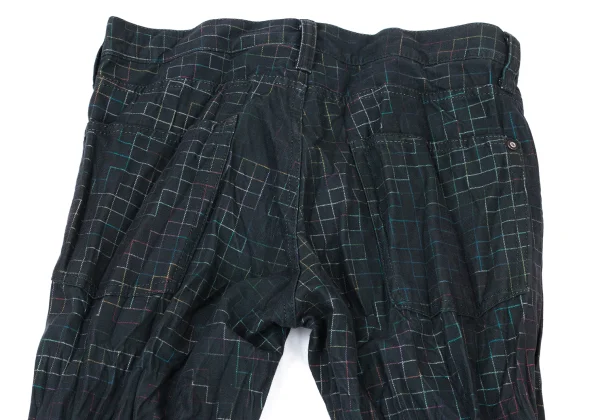 ISSEY MIYAKE MEN Cotton Poly Crinkle Fabric Colorful Graph Check Pants K-175435_010