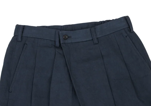 ISSEY MIYAKE MEN Cotton Linen Pleated Shorts K-175437_002