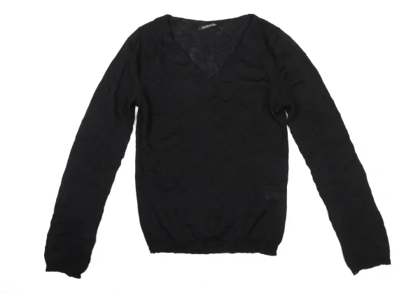 Y's Wrinkle Wool V-neck Knit Top K-175440_002