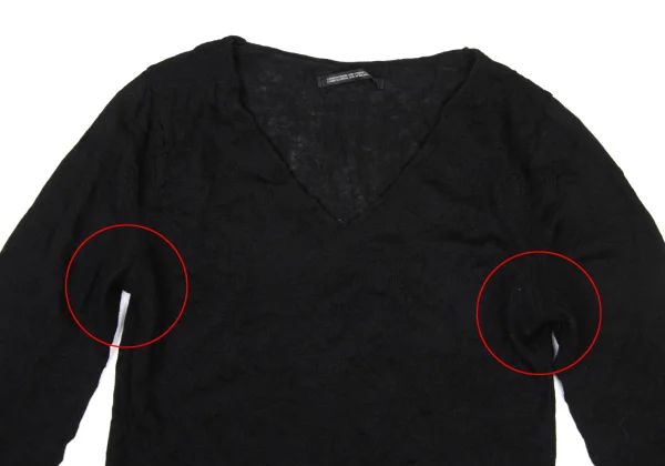 Y's Wrinkle Wool V-neck Knit Top K-175440_003