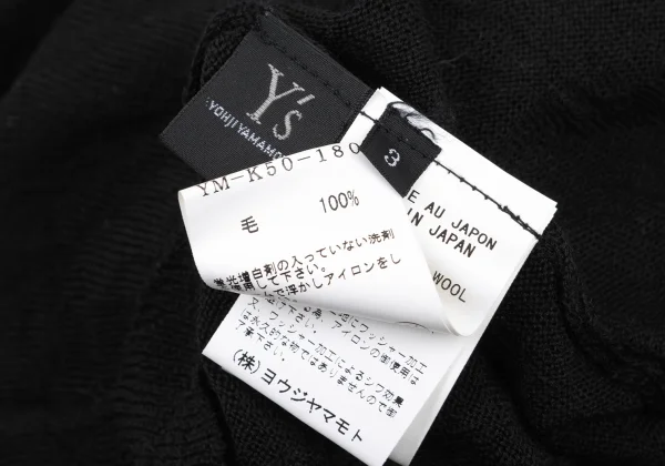 Y's Wrinkle Wool V-neck Knit Top K-175440_015