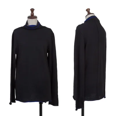 Y's Wool Blend Double-face Mockneck Knit Top