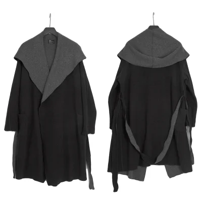 s'yte Wool Blend Double Face Hooded Knit Coat