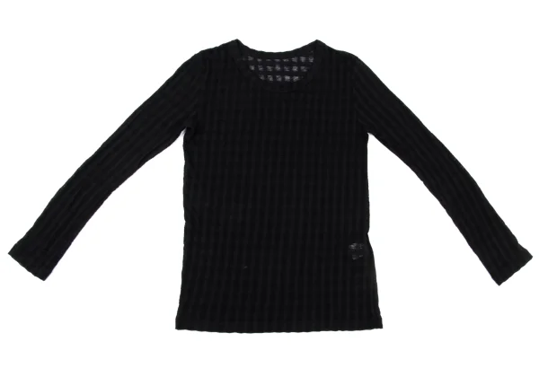 Y's Sheer Wool Plaid Weave Top K-175454_002