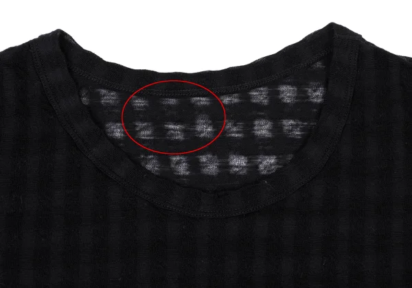 Y's Sheer Wool Plaid Weave Top K-175454_004