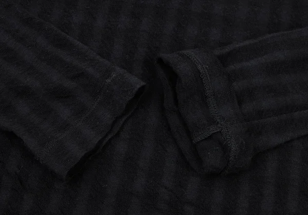 Y's Sheer Wool Plaid Weave Top K-175454_007